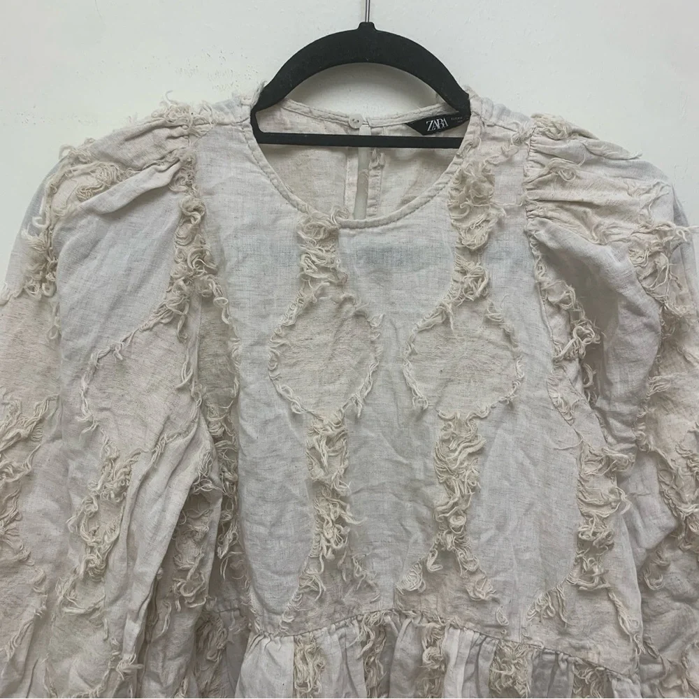 Zara Voluminous Fringe Blouse